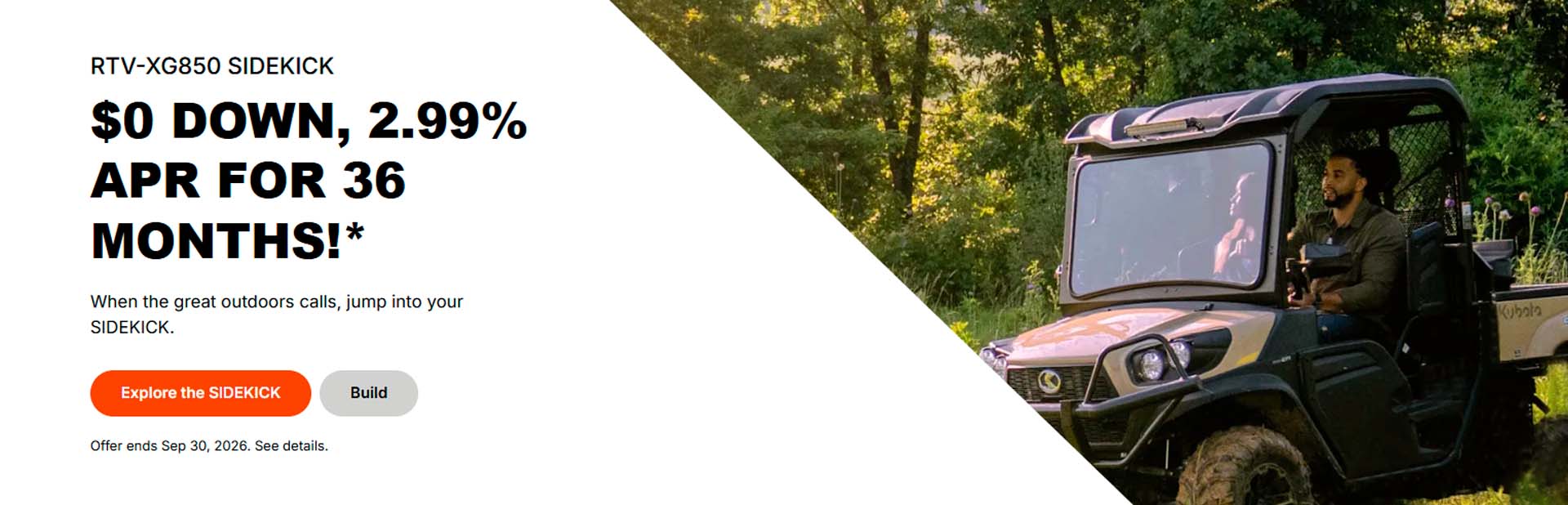 Read more about the article RTV-XG850 SIDEKICK – $0 Down, 2.99% APR for 36 Months!* – Utility Vehicles