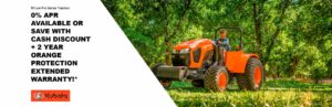 Read more about the article M Low Pro Series Tractors – 0% APR available or save with cash discount + 2 year Orange Protection extended warranty!* – Agricultural Tractors