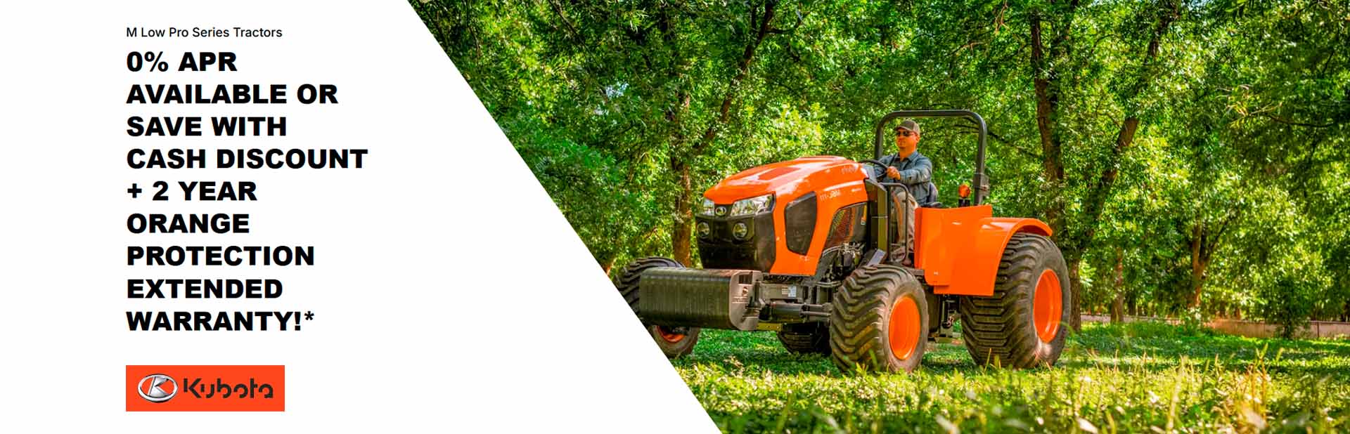 Read more about the article M Low Pro Series Tractors – 0% APR available or save with cash discount + 2 year Orange Protection extended warranty!* – Agricultural Tractors