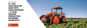 Read more about the article M6H Series Tractors – 0% APR available or save with cash discount + 2 year Orange Protection extended warranty!* – Agricultural Tractors