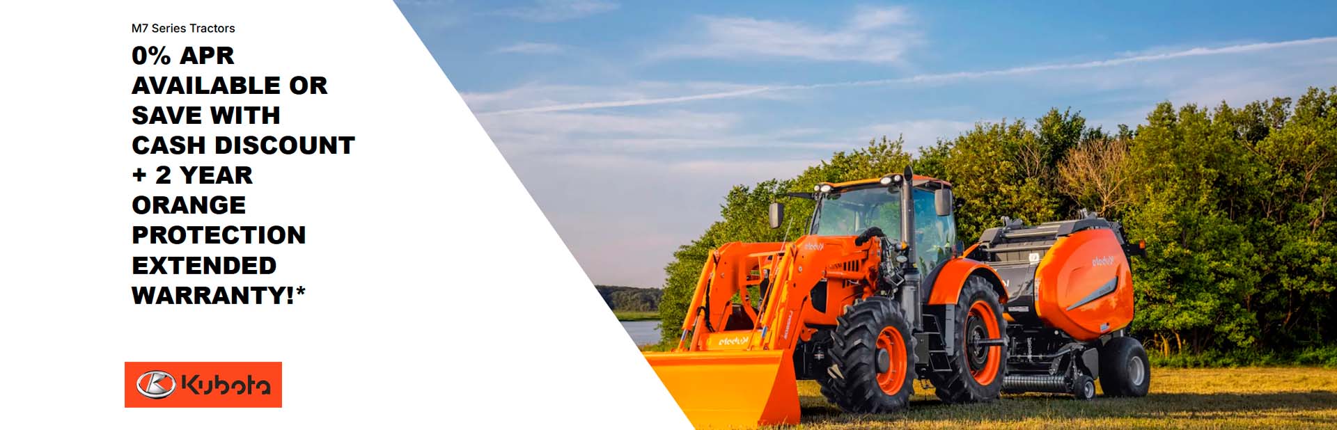 Read more about the article M7 Series Tractors – 0% APR available or save with cash discount + 2 year Orange Protection extended warranty!* – Agricultural Tractors